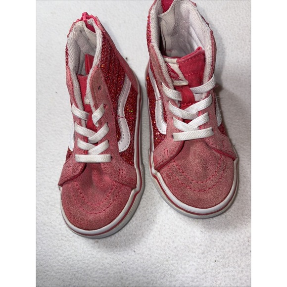 Vans Other - Vans Pink High Top Shoes With Pink Sequins, Toddler Size 6